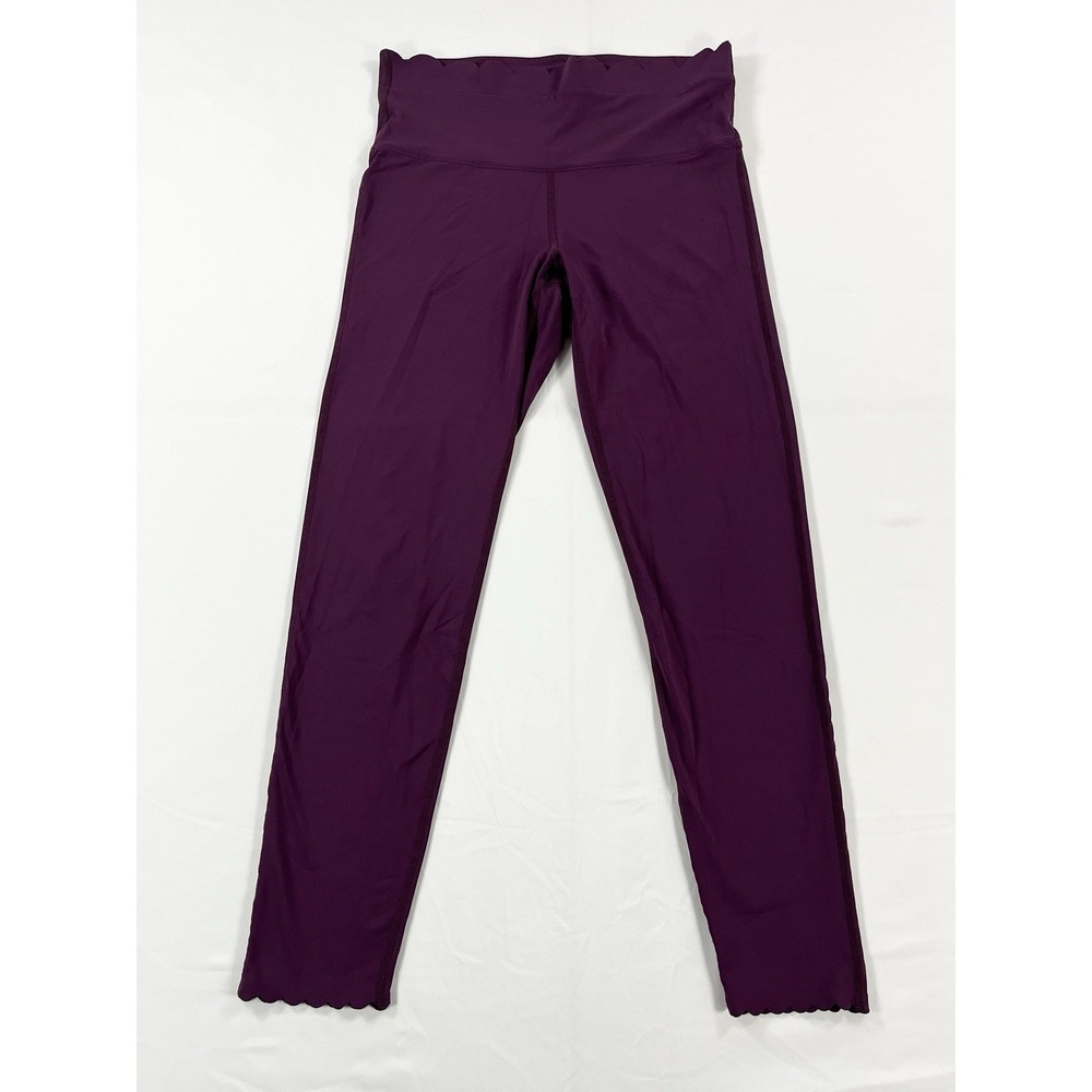 JoyLab High Rise Scalloped Leggings Women's Medium Purple 7/8 Length Yoga Pants